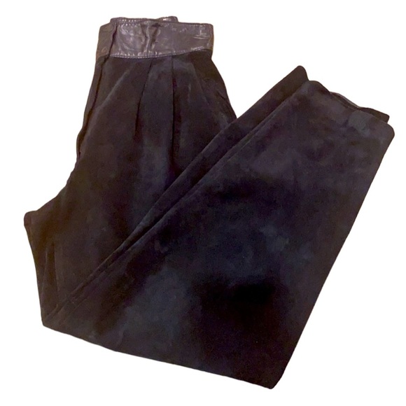 Akris Punto Pants - Vintage Akris Maxima Suede & Leather Party Pants